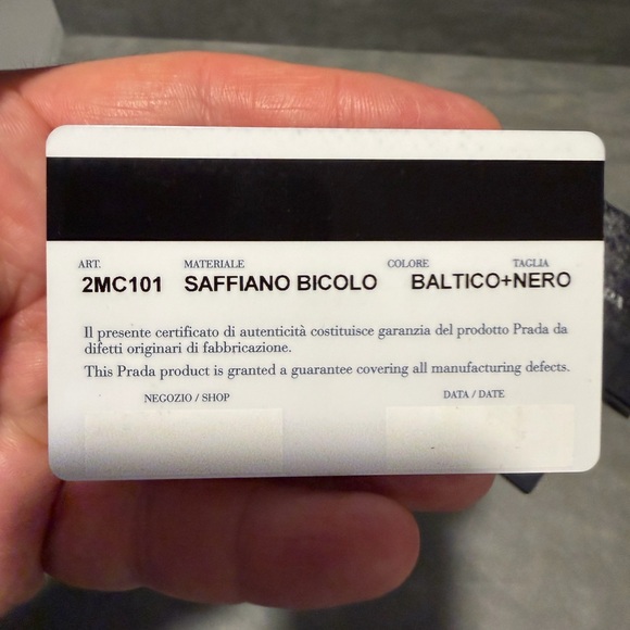 Prada Saffiano Bicolor Black Card Holder Made in Italy - Picture 4 of 11